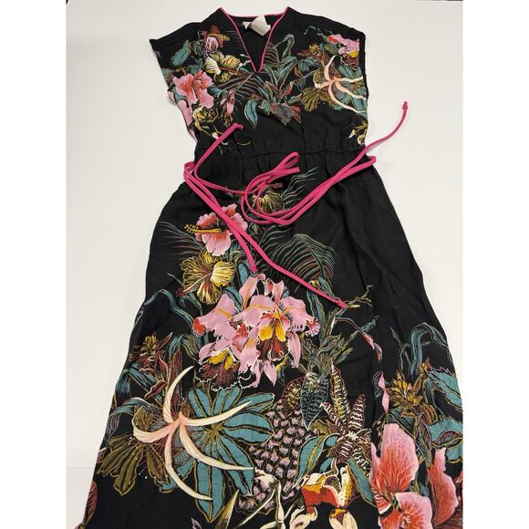 Vintage John Richard Hawaiian Dress Women's 5 Floral Tropical 80s - Picture 1 of 7